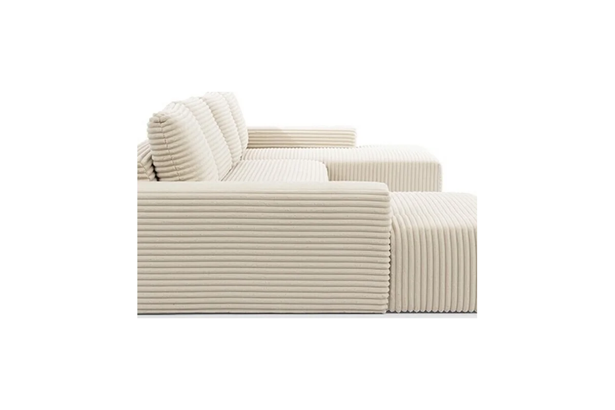 Beiges U-förmiges Ecksofa aus Velours von Azaano | Wohnzimmermöbel