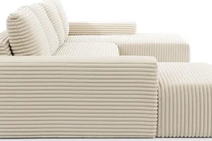 Beiges U-förmiges Ecksofa aus Velours von Azaano | Wohnzimmermöbel