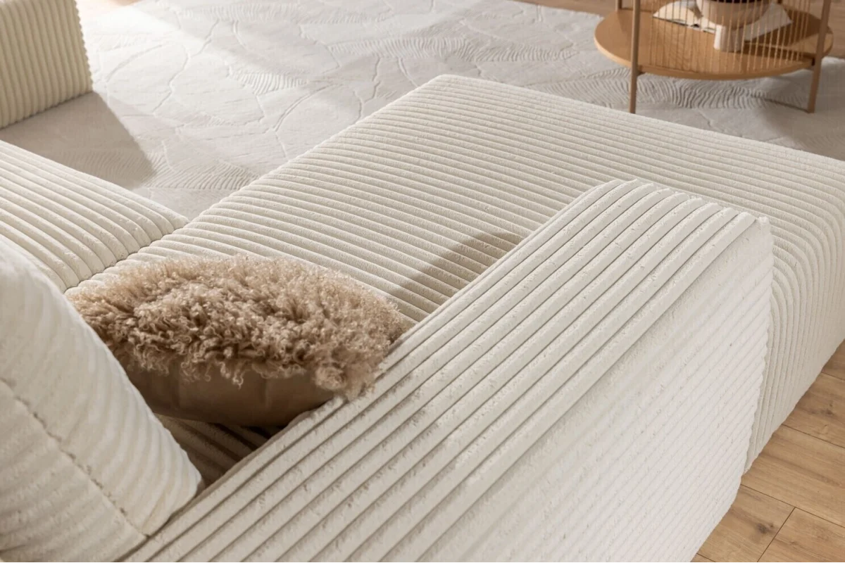 Beiges U-förmiges Ecksofa aus Velours von Azaano | Wohnzimmermöbel