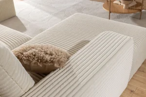 Beiges U-förmiges Ecksofa aus Velours von Azaano | Wohnzimmermöbel