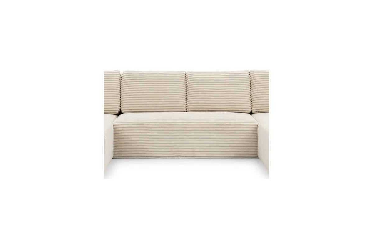 Beiges U-förmiges Ecksofa aus Velours von Azaano | Wohnzimmermöbel