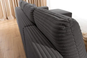 Dunkelgraues U-förmiges Ecksofa aus Velours „Azaano“ | Wohnzimmermöbel