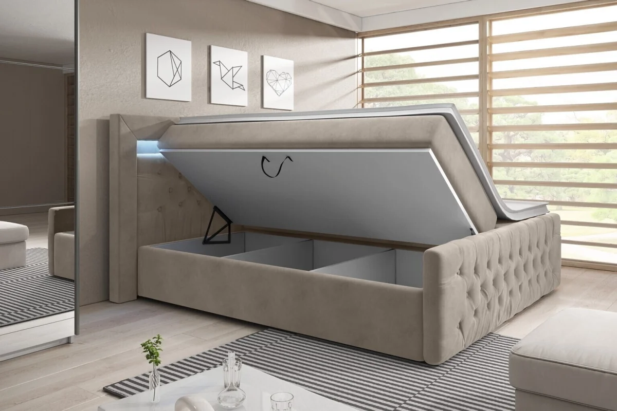Arona-Boxspringbett 160x200 mit Stauraum und Fußteil