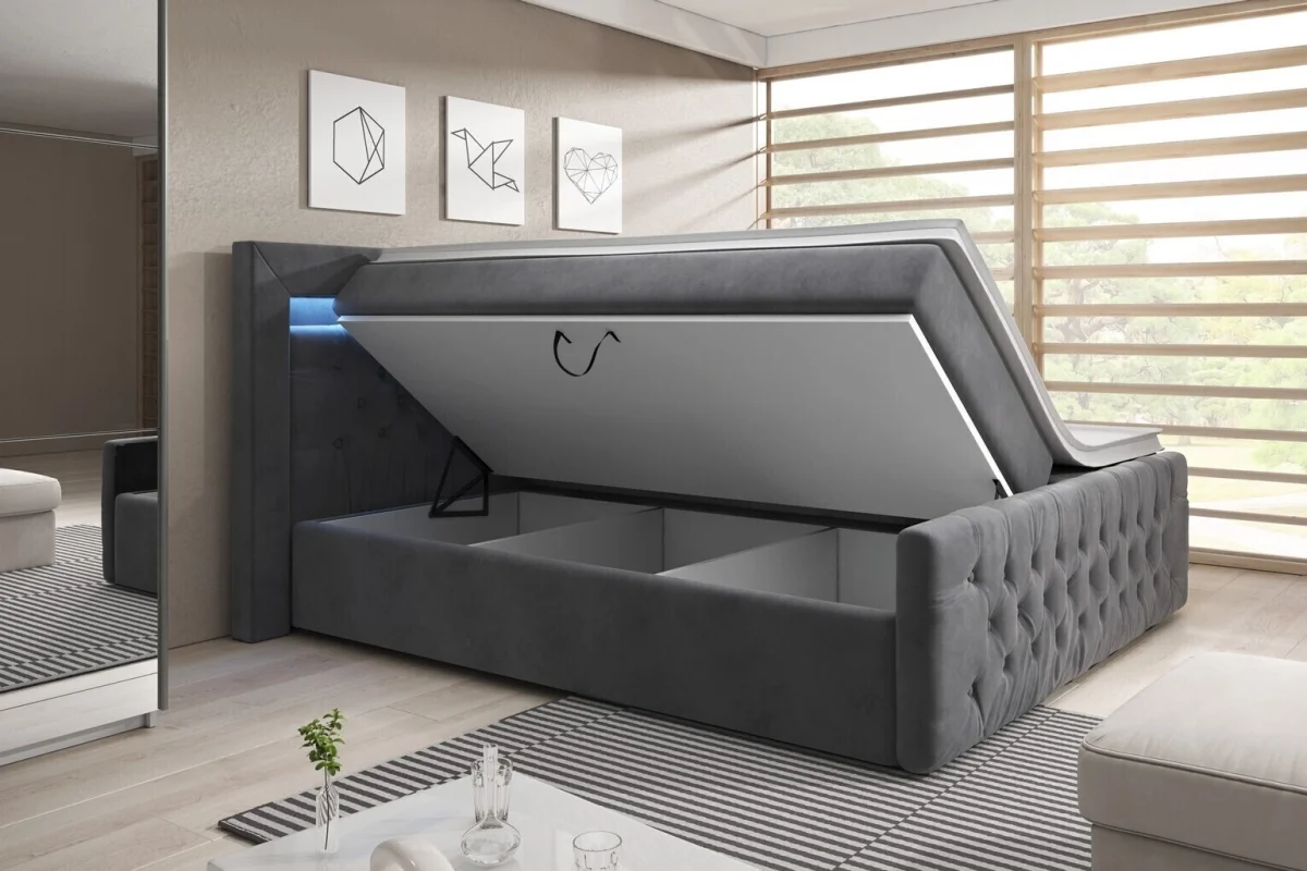 Arona-Boxspringbett 160x200 mit Stauraum und Fußteil