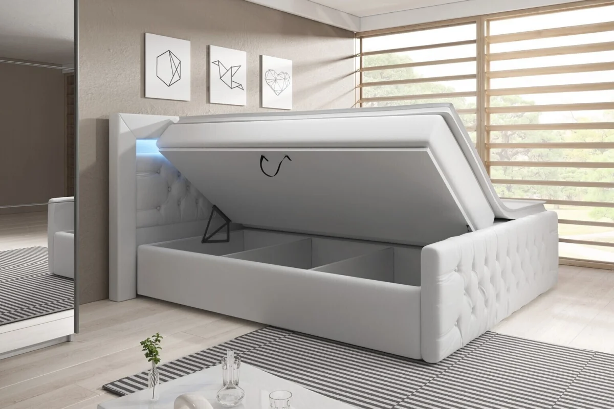 Arona-Boxspringbett 160x200 mit Stauraum und Fußteil