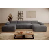 Dunkelgraues U-förmiges Ecksofa aus Cord „Empire“ | Wohnzimmermöbel
