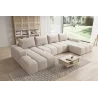 Elegantes, beigefarbenes U-förmiges Ecksofa „Cento“ | Wohnzimmermöbel