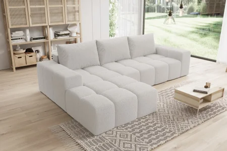 Elegantes, hellgraues L-förmiges Ecksofa „Cento“ | Wohnzimmermöbel 2