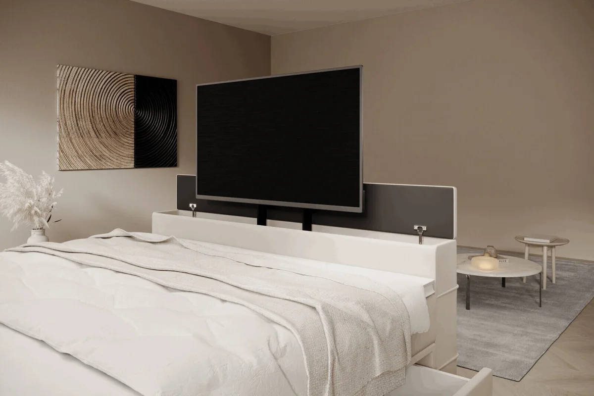 Boxspringbett 180x200 Arosa TV, beige