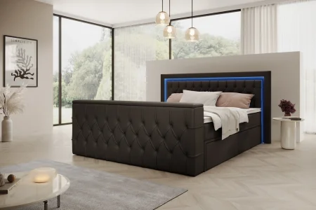 Boxspringbett 180x200 Arosa TV, schwarz
