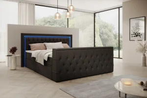Boxspringbett 180x200 Arosa TV, schwarz