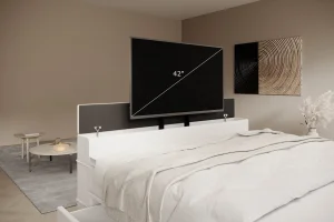 Boxspringbett 180x200 Arosa TV, weiß