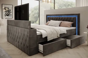 Boxspringbett 180x200 Arosa TV in Graphit