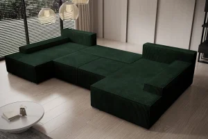 U-förmiges Ecksofa mit Schlaffunktion Milo
