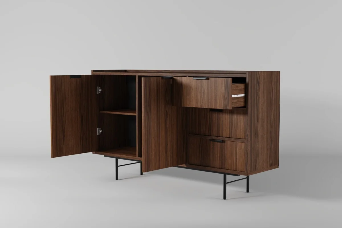 Kommode 2d3s Edson in Nussbaum – eine klassische Kommode für das Wohnzimmer