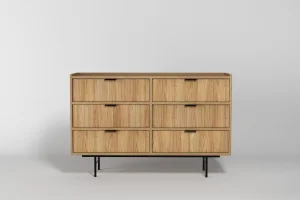 Edson-Set „Hiroka“ – Kommode mit 6 Schubladen, Regal und TV-Schrank 200