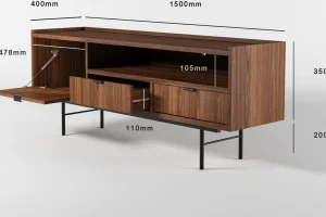 TV-Schrank 150 Edson in Nussbaum – eine klassische Wahl für Ihr Wohnzimmer