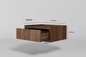 Nachttisch Edson in Nussbaum – eine klassische Wahl für das Schlafzimmer