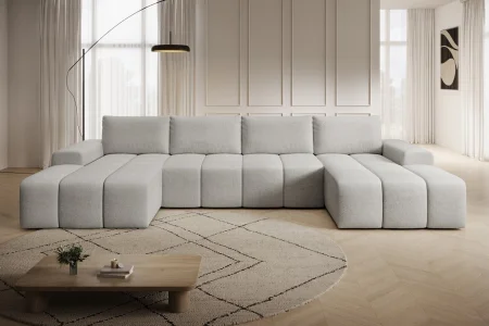 Beiges U-förmiges Ecksofa „Carla“ | Wohnzimmermöbel 2