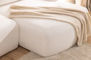Beiges L-förmiges Ecksofa mit Schlaffunktion „Antonio“ | Wohnzimmermöbel
