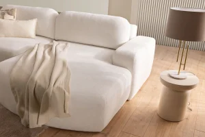 Beiges L-förmiges Ecksofa mit Schlaffunktion „Antonio“ | Wohnzimmermöbel