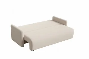 Beiges Sofa mit Schlaffunktion und Bettkasten | Wohnzimmermöbel