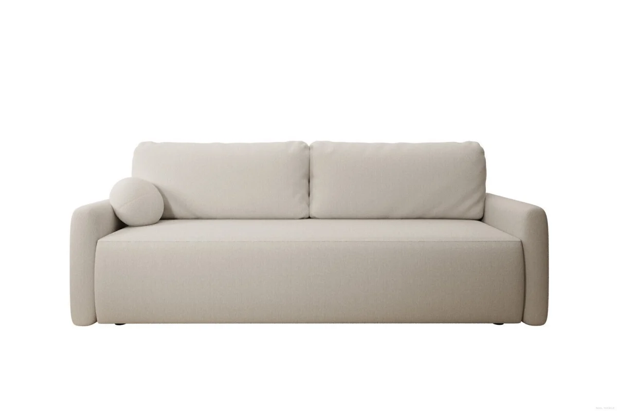 Beiges Sofa mit Schlaffunktion und Bettkasten | Wohnzimmermöbel