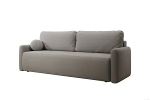 Hellgraues Sofa mit Schlaffunktion und Bettkasten | Wohnzimmermöbel