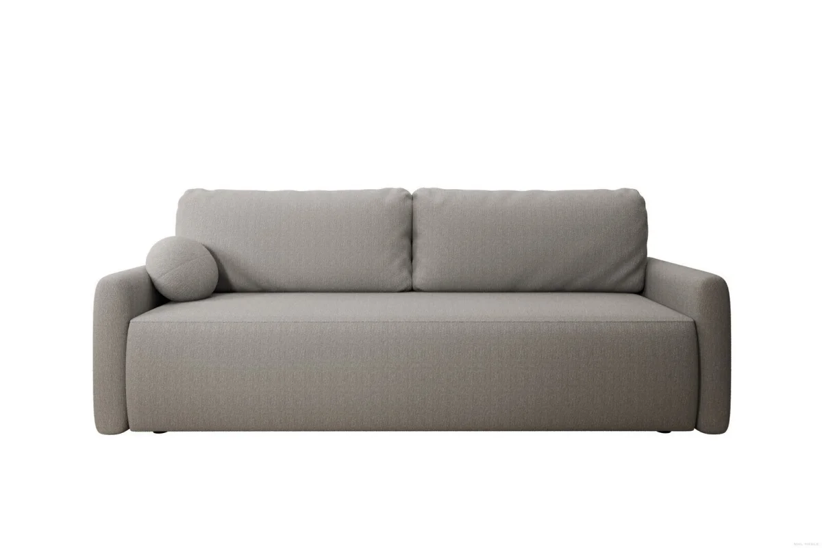 Hellgraues Sofa mit Schlaffunktion und Bettkasten | Wohnzimmermöbel