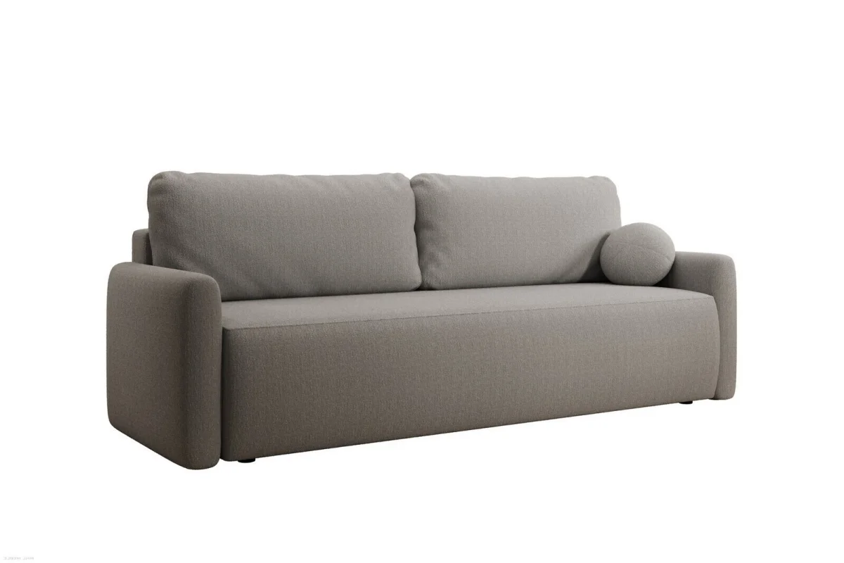 Hellgraues Sofa mit Schlaffunktion und Bettkasten | Wohnzimmermöbel