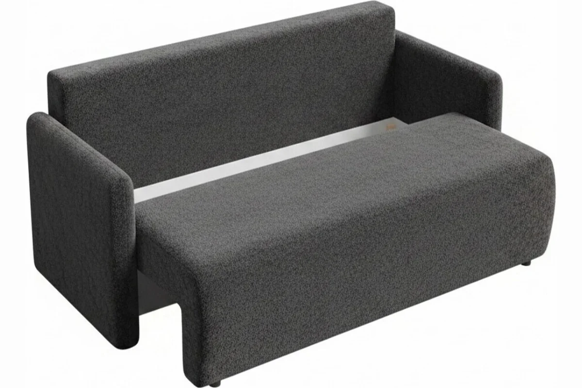 Dunkelgraues Sofa mit Schlaffunktion und Bettkasten | Wohnzimmermöbel