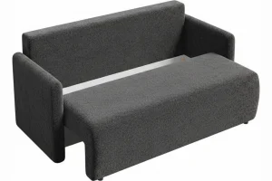 Dunkelgraues Sofa mit Schlaffunktion und Bettkasten | Wohnzimmermöbel