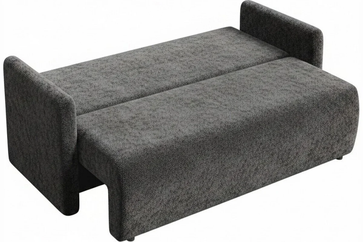 Dunkelgraues Sofa mit Schlaffunktion und Bettkasten | Wohnzimmermöbel