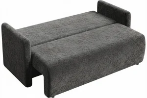 Dunkelgraues Sofa mit Schlaffunktion und Bettkasten | Wohnzimmermöbel