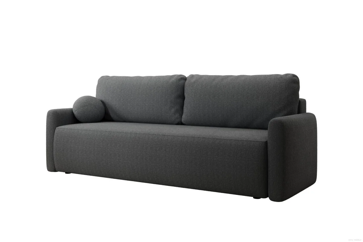 Dunkelgraues Sofa mit Schlaffunktion und Bettkasten | Wohnzimmermöbel