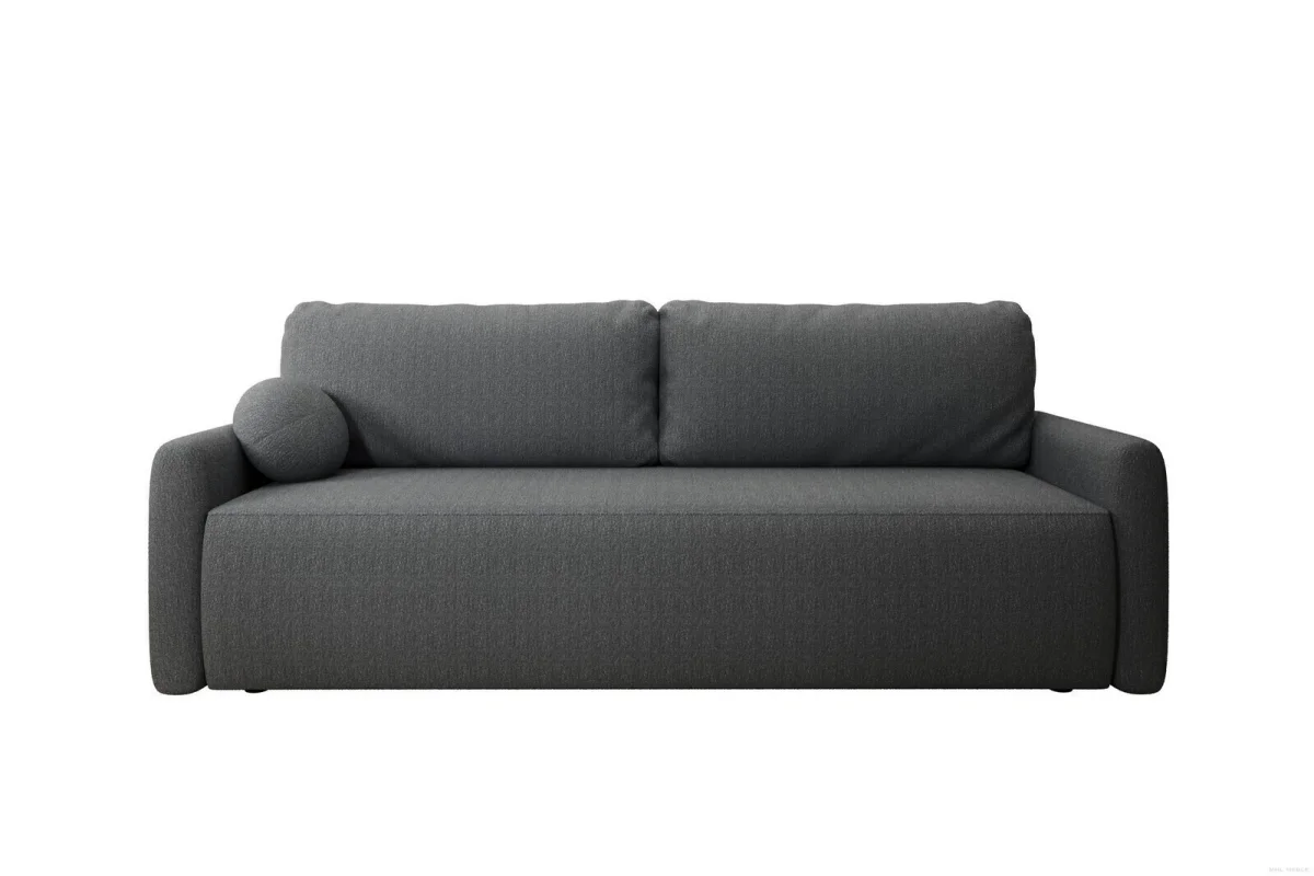 Dunkelgraues Sofa mit Schlaffunktion und Bettkasten | Wohnzimmermöbel