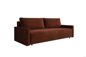 Burgunderrotes Sofa mit Schlaffunktion und Bettkasten | Wohnzimmermöbel