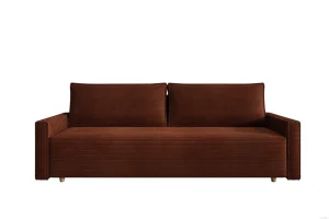 Burgunderrotes Sofa mit Schlaffunktion und Bettkasten | Wohnzimmermöbel