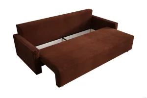 Burgunderrotes Sofa mit Schlaffunktion und Bettkasten | Wohnzimmermöbel