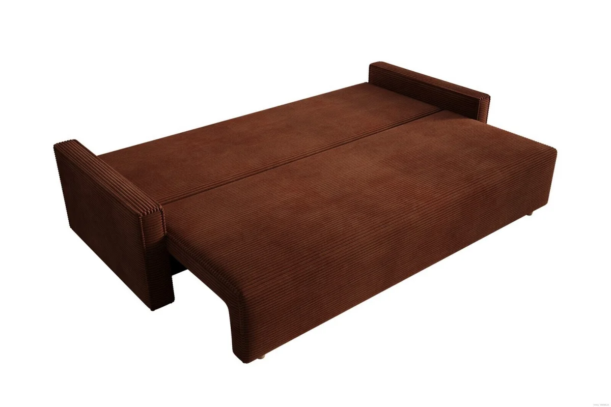 Burgunderrotes Sofa mit Schlaffunktion und Bettkasten | Wohnzimmermöbel