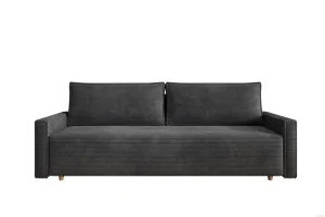 Dunkelgraues Sofa mit Schlaffunktion und Bettkasten | Wohnzimmermöbel