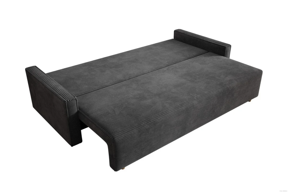 Dunkelgraues Sofa mit Schlaffunktion und Bettkasten | Wohnzimmermöbel