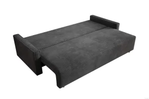 Dunkelgraues Sofa mit Schlaffunktion und Bettkasten | Wohnzimmermöbel