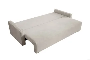 Beiges Sofa mit Schlaffunktion und Bettkasten | Wohnzimmermöbel
