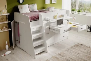 Weiße Jugendmöbel der Serie Ingenio mit Etagenbett | Jugendmöbel