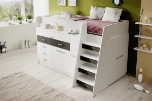 Jugendmöbel Ingenio in Schwarz-Weiß mit Etagenbett | Jugendmöbel
