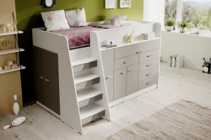 Graue Jugendmöbel der Serie Ingenio mit Etagenbett | Jugendmöbel