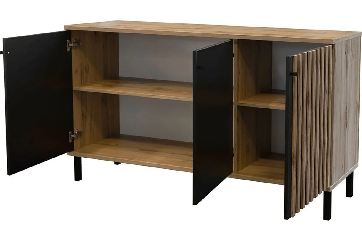 Kommode aus Lamellen Luton 3D | Für das Wohnzimmer, das Schlafzimmer